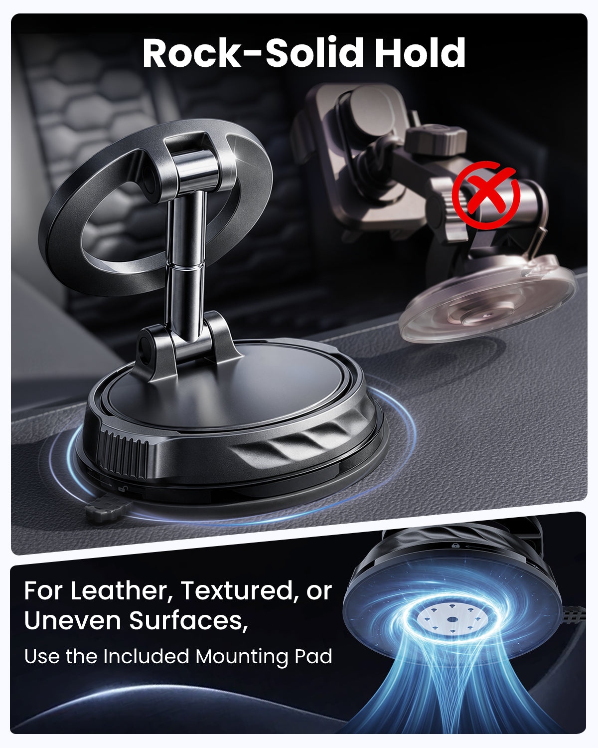Magnetic Car Phone Mount, 360° Rotation Holder for iPhone 12-17