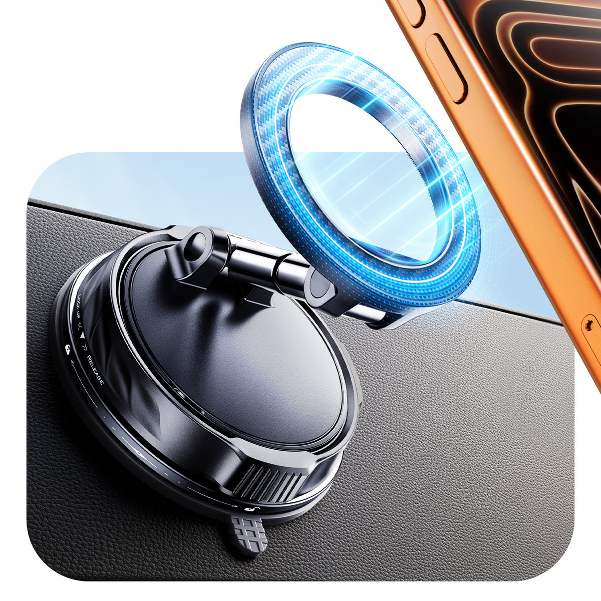 Magnetic Car Phone Mount, 360° Rotation Holder for iPhone 12-17