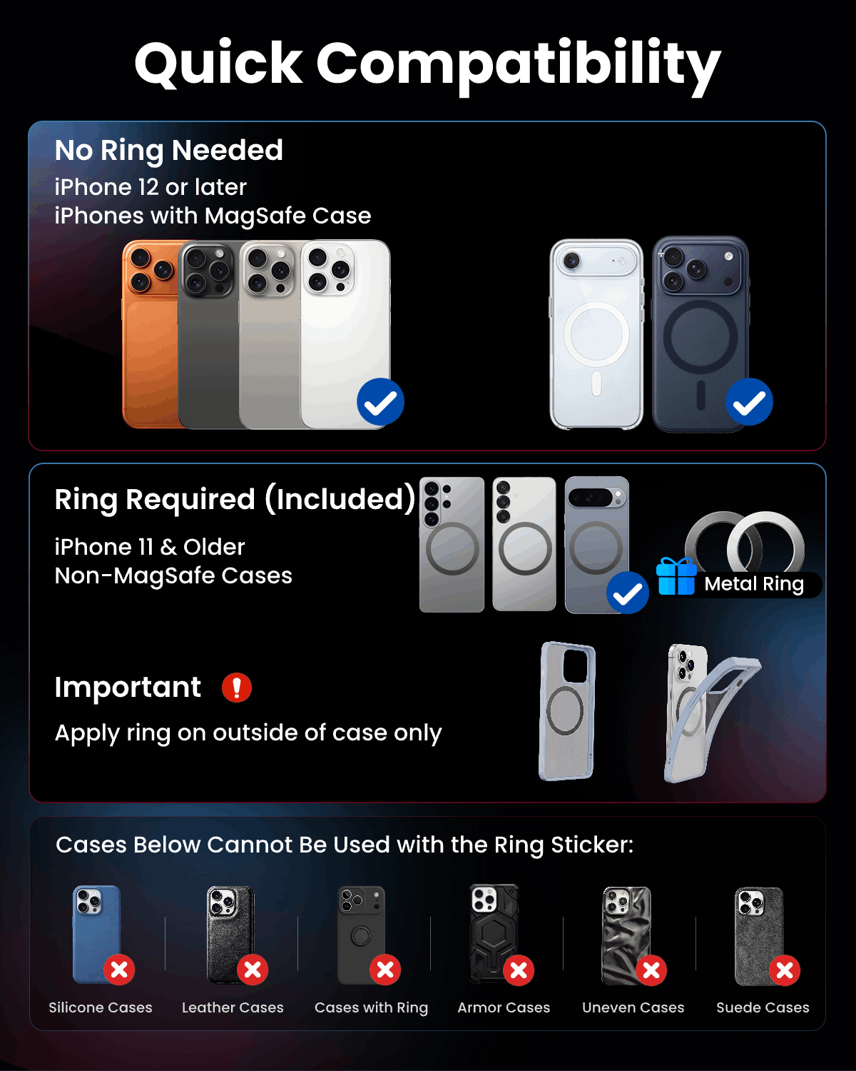 Magnetic Car Phone Mount, 360° Rotation Holder for iPhone 12-17
